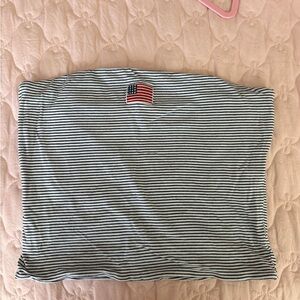 Mighty Fine Black and White USA Flag Striped Tube Top